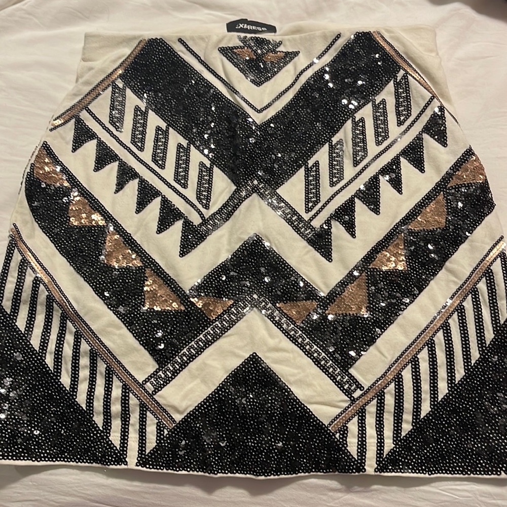 Express rhinestones mini skirt worn 1x